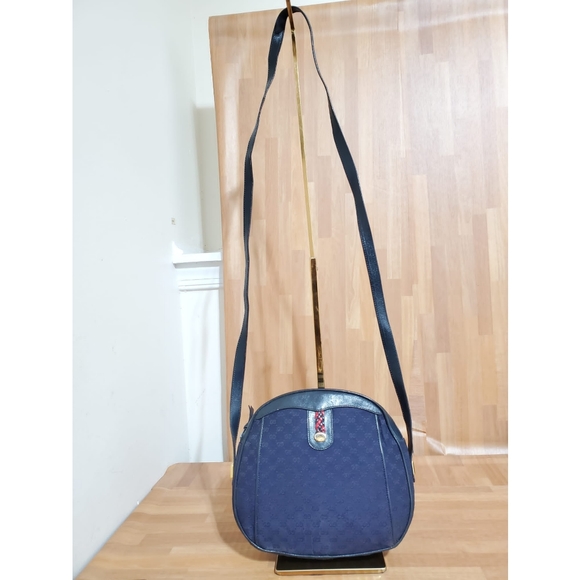 Gucci Handbags - Gucci Vintage GG Navy Blue Crossbody Bag